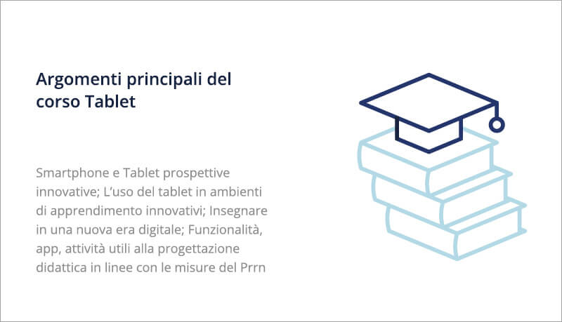 gli argomenti principali del corso per la certificazione informatica tablet