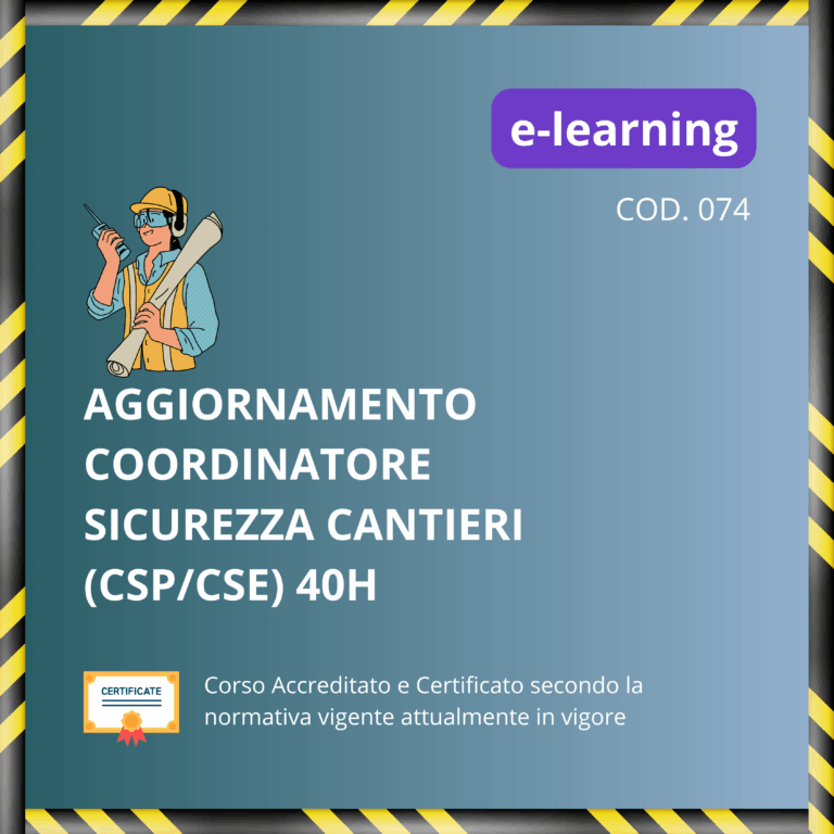 Aggiornamento Coordinatore per la Sicurezza dei Cantieri Edili