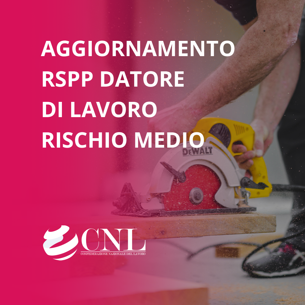 Aggiornamento RSPP Datore di Lavoro Rischio Medio