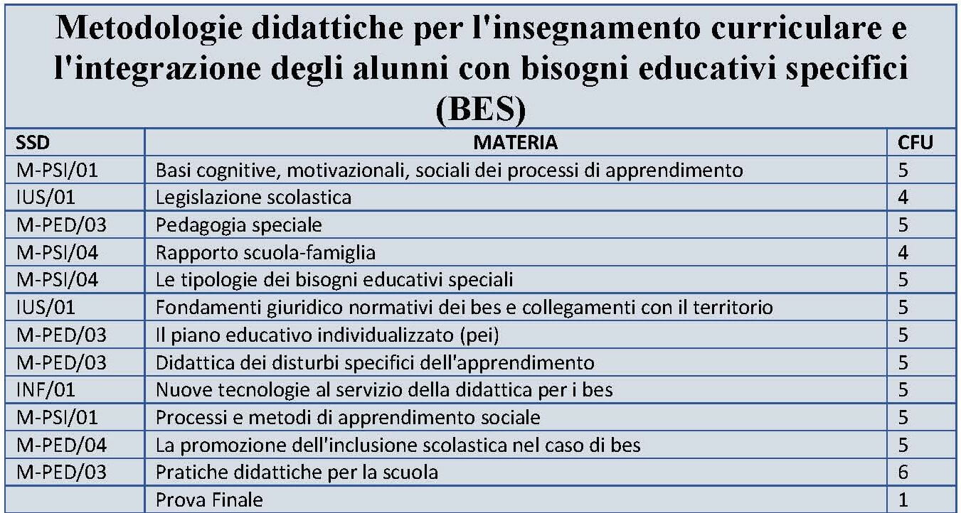 Corso di Perfezionamento BES