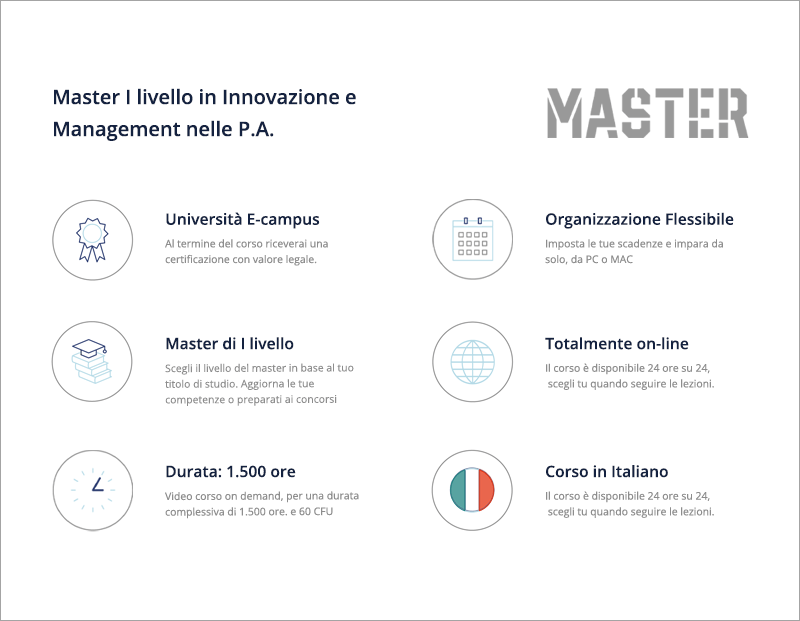 Master di I livello in Innovazione e Management nelle PA