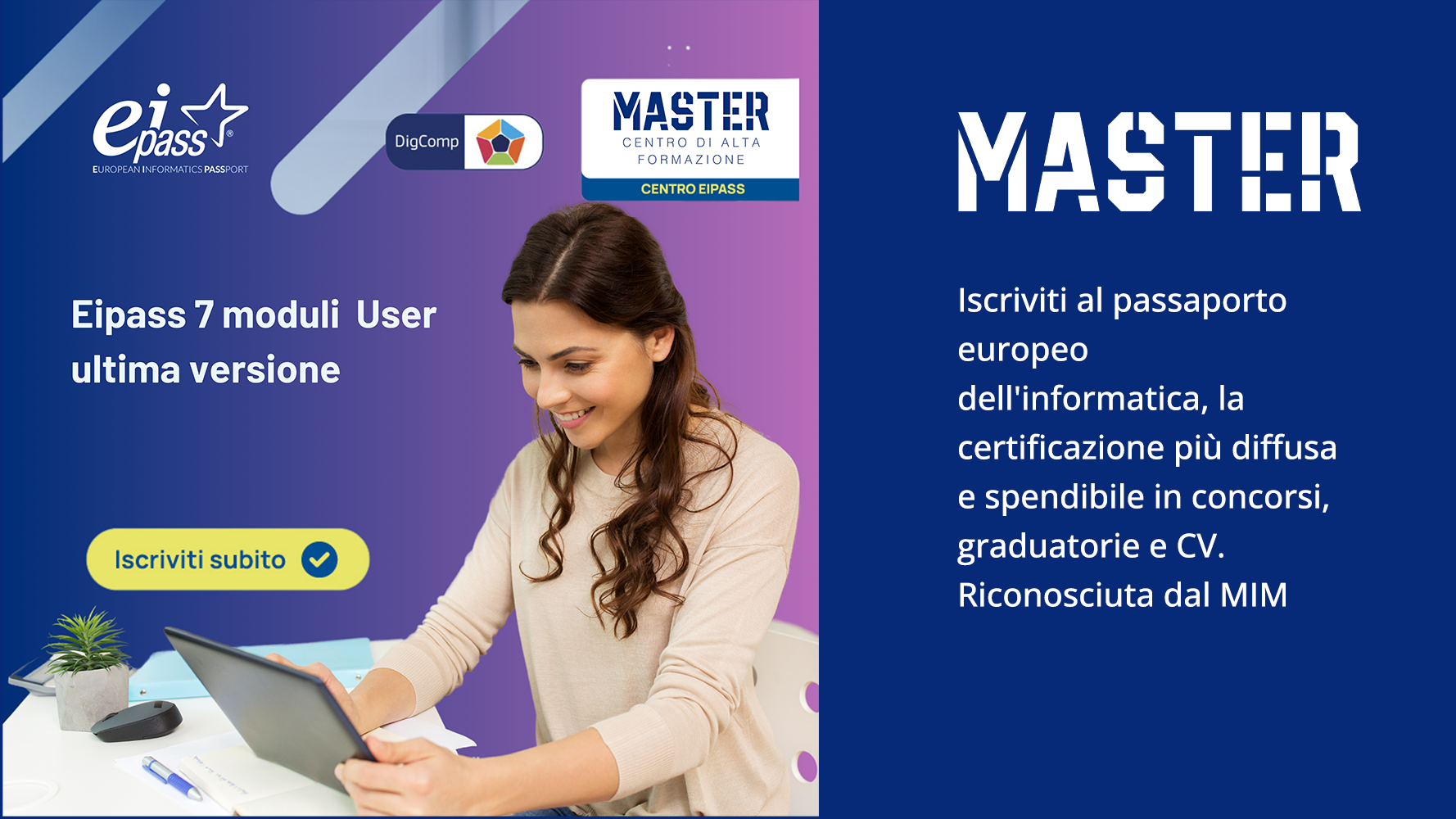 Pacchetto 2 Certificazioni informatiche: Eipass 7 moduli User e Monitor Touch