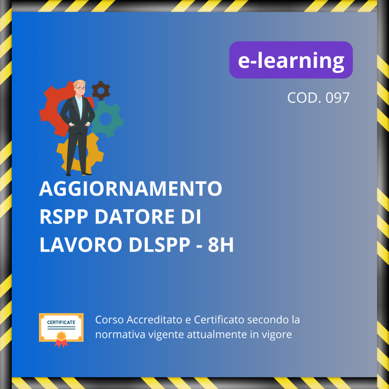 Aggiornamento RSPP Datore di Lavoro DLSPP - 8 ore