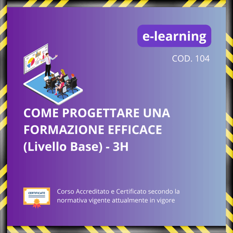 Come progettare una formazione efficace (Livello Base) - 3 ore