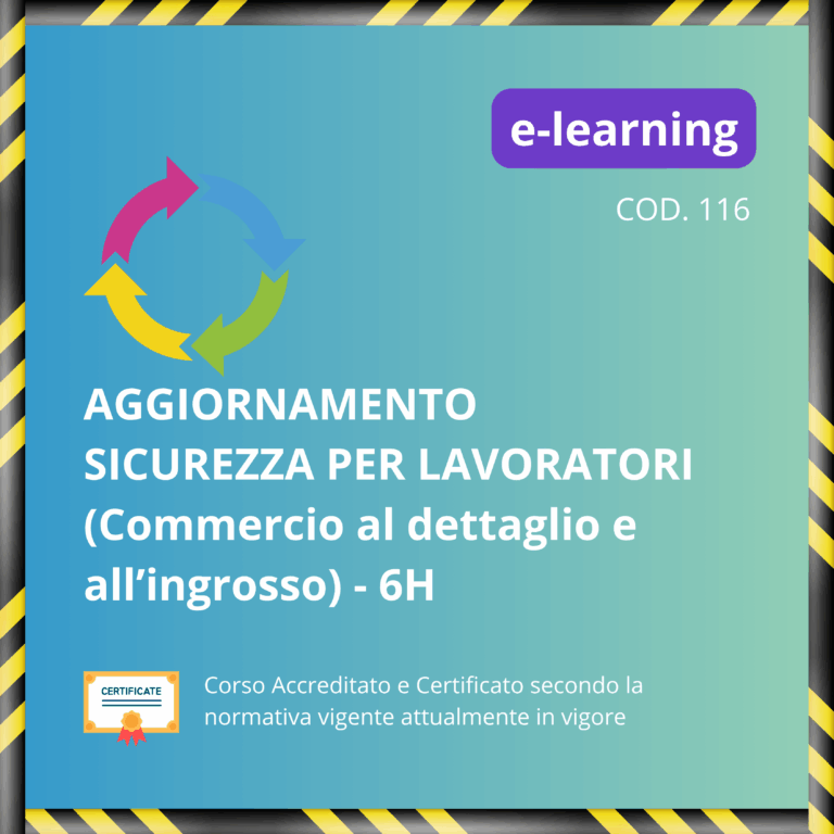 Aggiornamento Lavoratori Commercio al dettaglio e all'ingrosso - 6 ore