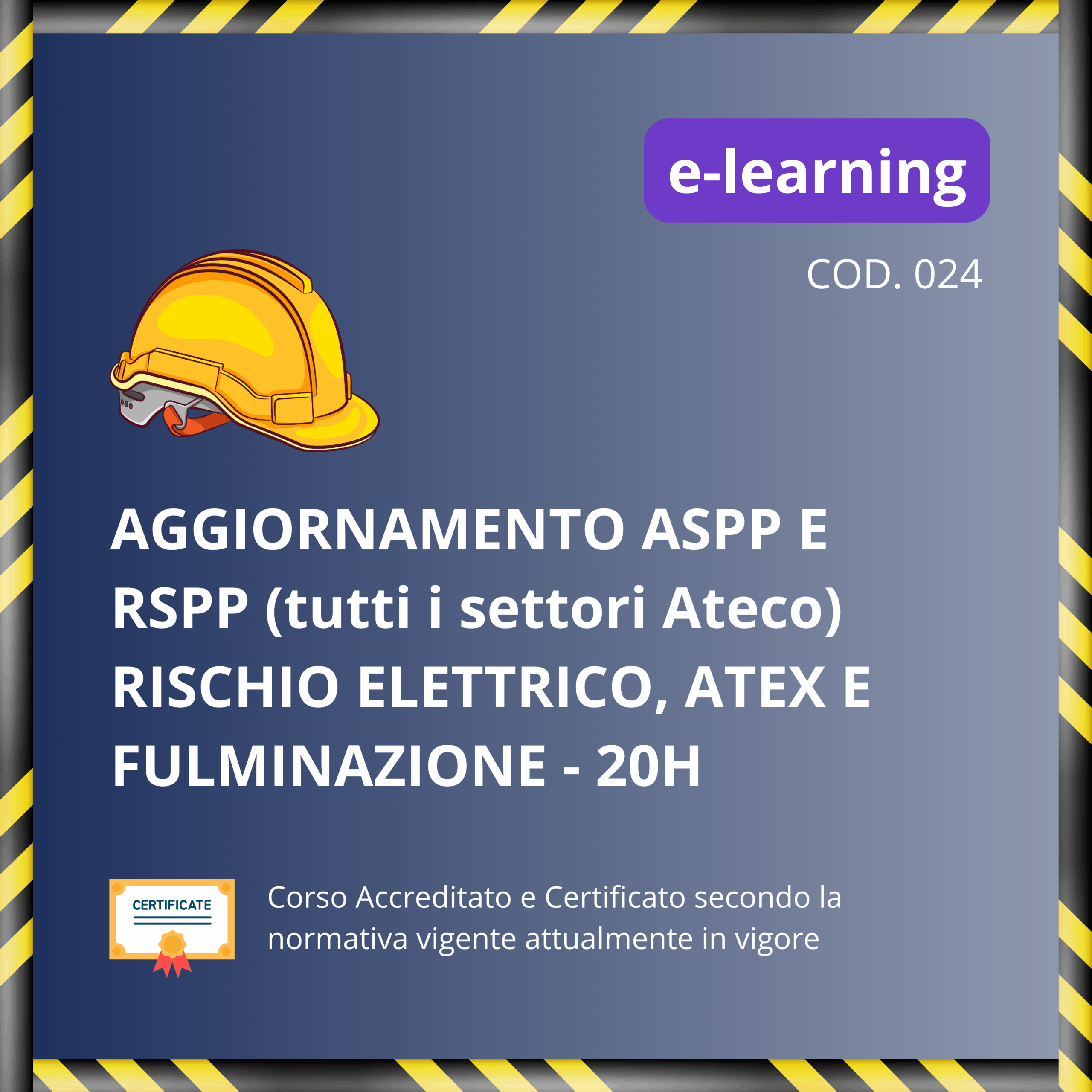 Aggiornamento ASPP e RSPP Rischio Elettrico, ATEX e Fulminazioni - 20 ore