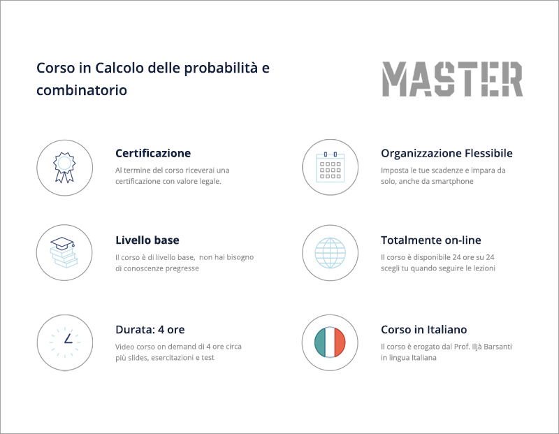 Corso in Calcolo delle Probabilità e Combinatorio