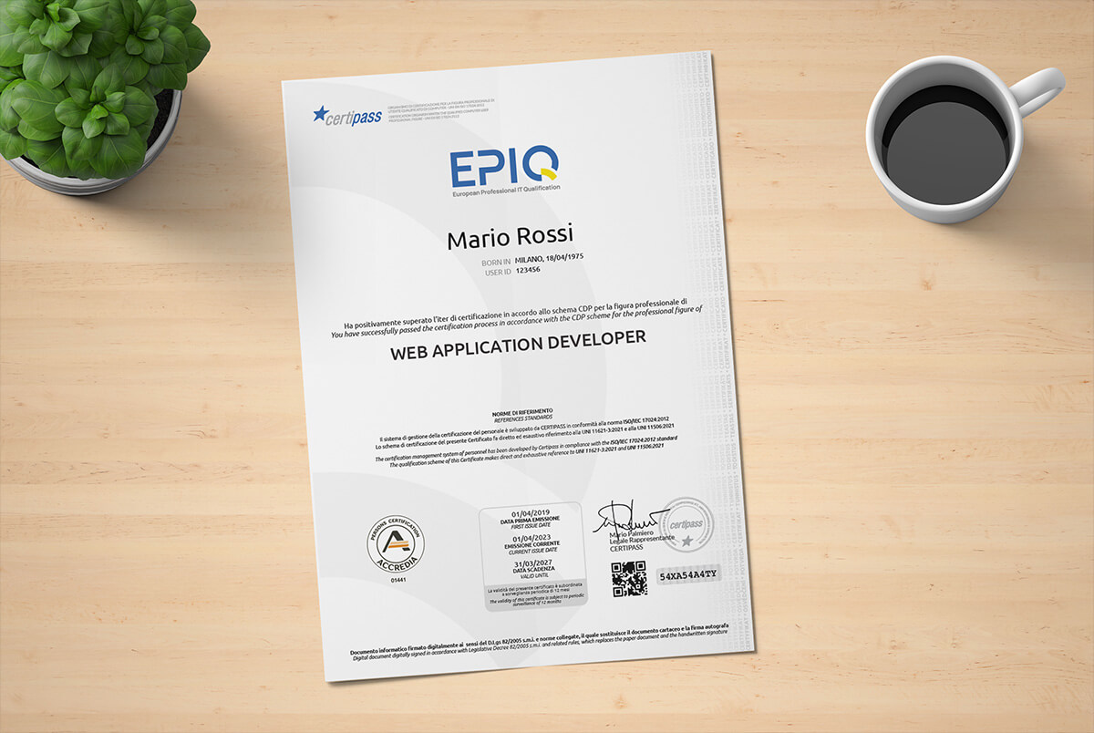 Certificazione EPIQ Web Application Developer