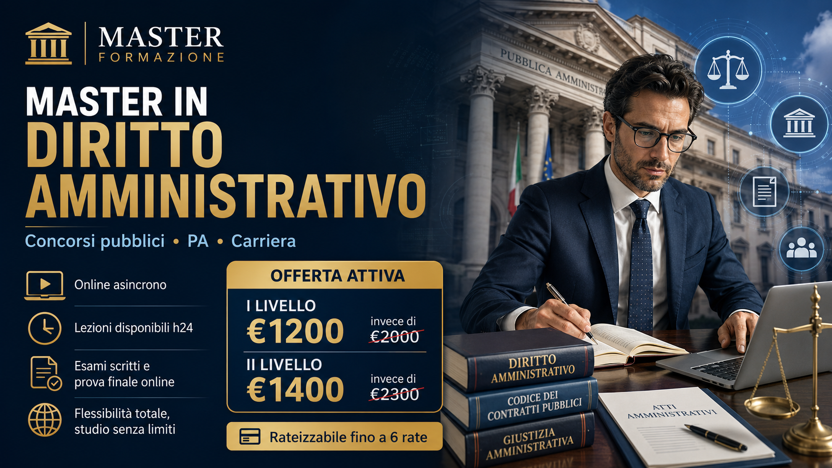 Master di I e II livello in Diritto Amministrativo: perché è una scelta strategica per concorsi pubblici, carriera e Pubblica Amministrazione