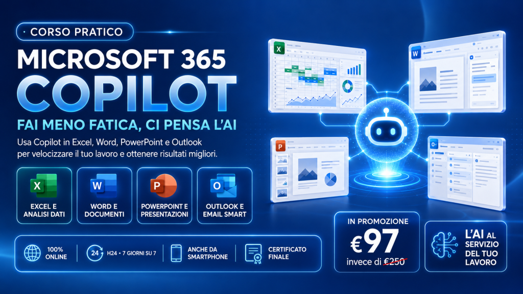 Microsoft 365 Copilot: perché imparare a usare l’AI in Excel, Word, PowerPoint e Outlook può farti lavorare meglio