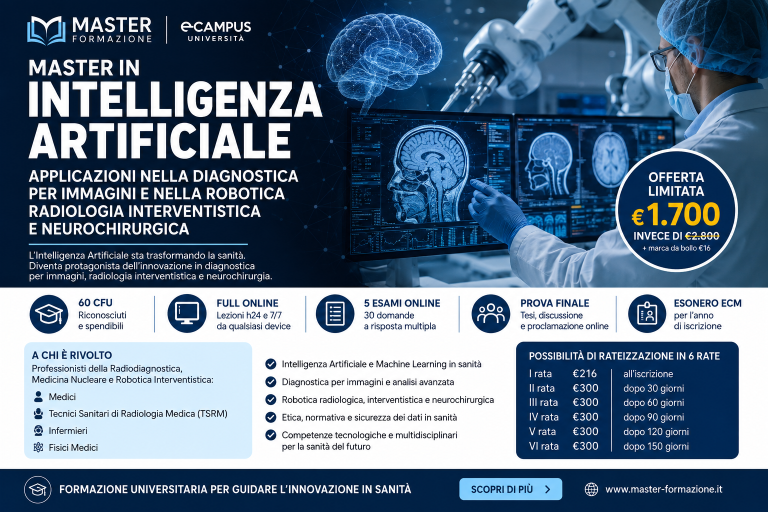 Master in Intelligenza Artificiale, Diagnostica per Immagini e Robotica: perché la sanità del futuro avrà bisogno di professionisti capaci di usare l’AI
