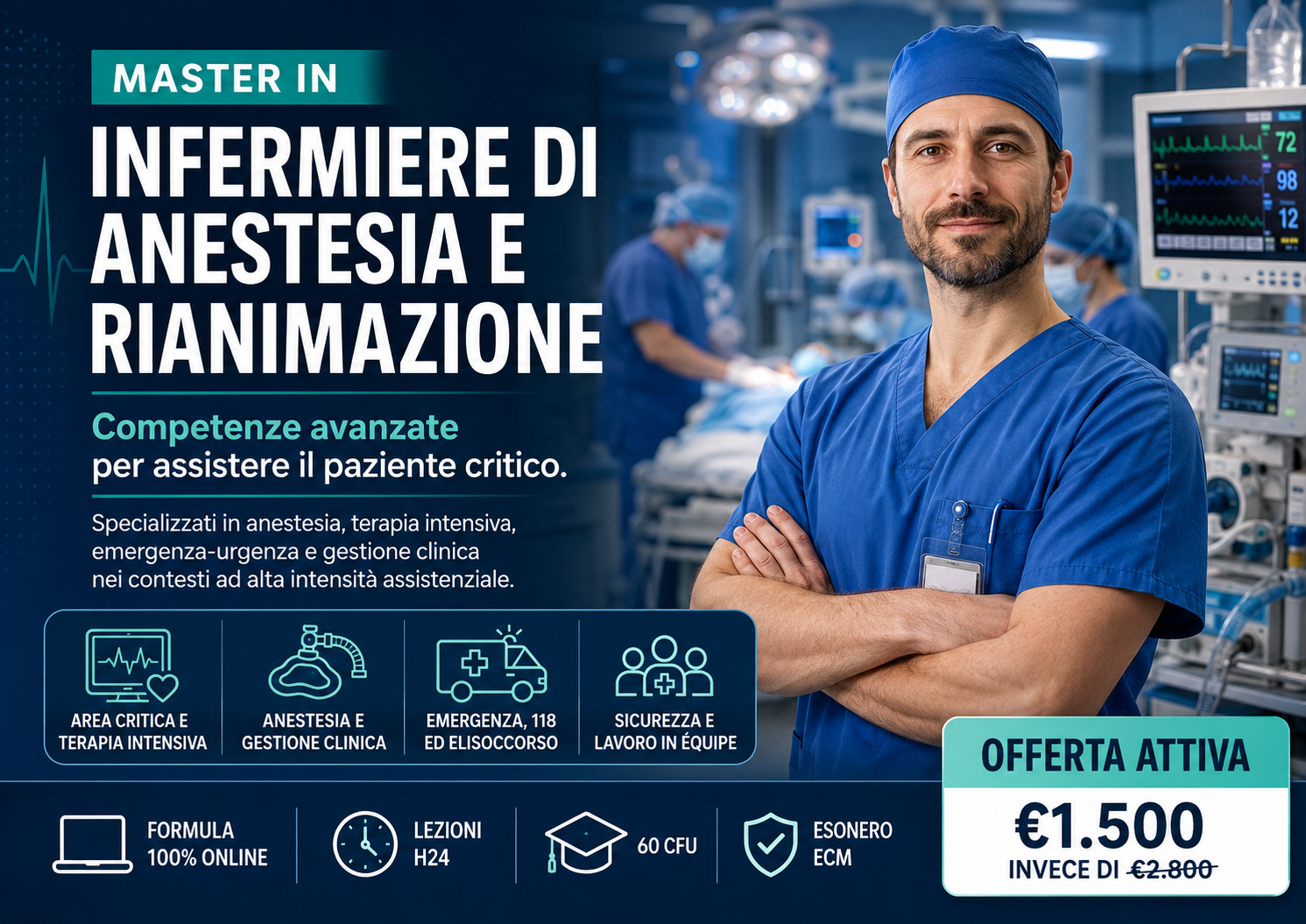 Master in Infermiere di Anestesia e Rianimazione: perché oggi servono professionisti preparati nella gestione del paziente critico
