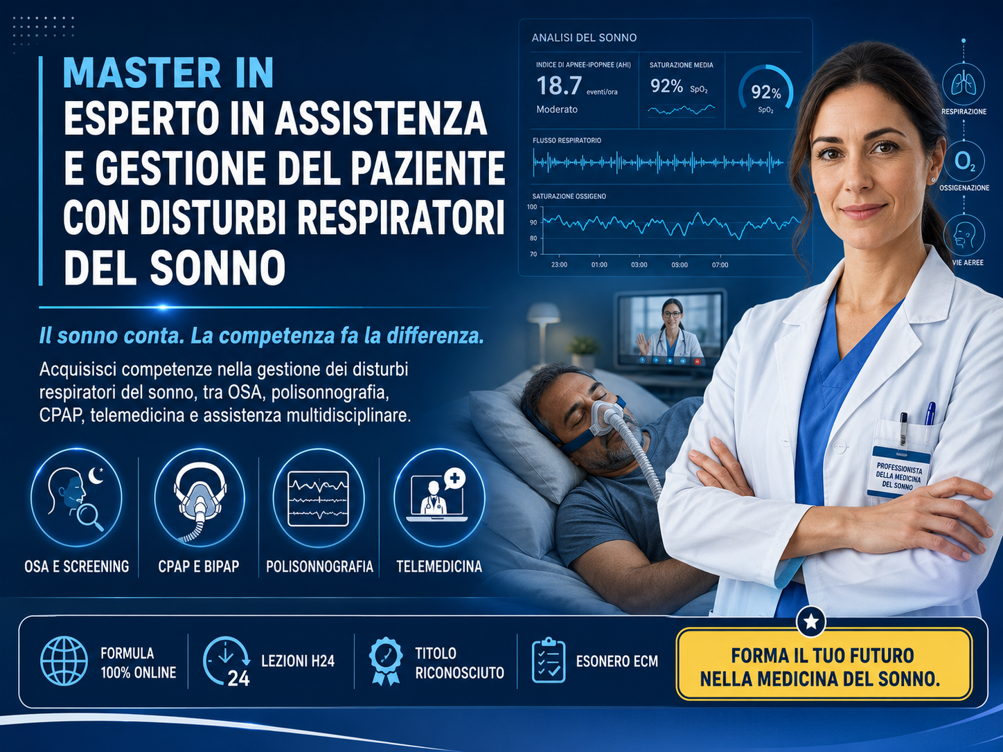 Master in Esperto in assistenza e gestione del paziente con disturbi respiratori del sonno: perché oggi il sonno è una nuova frontiera della sanità
