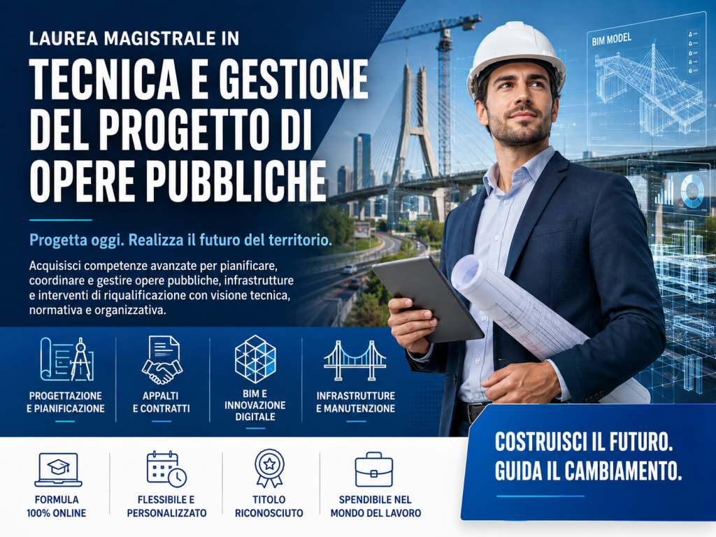 Laurea Magistrale in Tecnica e Gestione del Progetto di Opere Pubbliche: perché oggi servono ingegneri capaci di progettare, coordinare e gestire il futuro delle infrastrutture