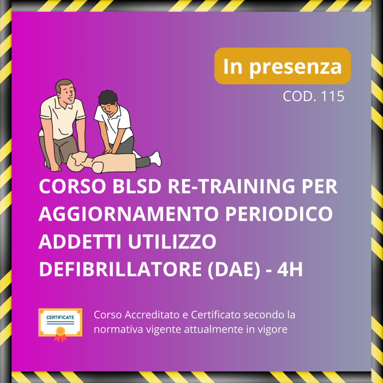 Aggiornamento BLSD utilizzo Defibrillatore (DAE) - 4H