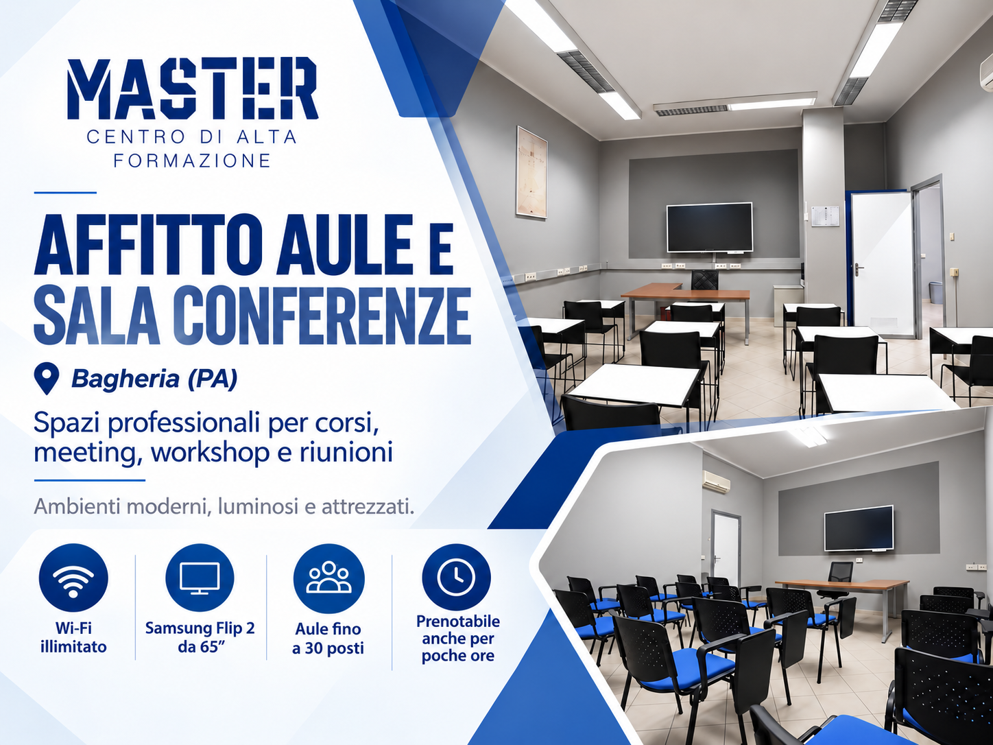 Affitto aule e sala conferenze a Bagheria: uno spazio professionale per corsi, meeting, workshop ed eventi aziendali